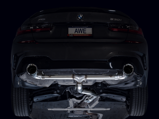 AWE 19-23 BMW 330i / 21-23 BMW 430i Base G2X Track Edition Axle Back Exhaust - Chrome Silver - 3020-32429 Photo - Mounted