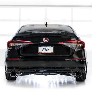 AWE Tuning 2022+ Honda Civic Si FE1 FWD Track Edition Catback Exhaust - Dual Chrome Silver Tips - 3020-32331 Photo - Mounted