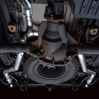 AWE Tuning 2021+ Ford F-150 Tremor (w/ Bumper Cutouts) 0FG Non-Resonated Catback -Diamond Black Tips - 3020-33402 Photo - Mounted