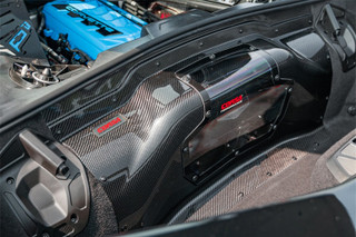 Corsa 2020+ Chevrolet Corvette C8/Z06 Carbon Fiber Air Intake Trunk Panel with Polycarbonate Window - 44009 Photo - Mounted