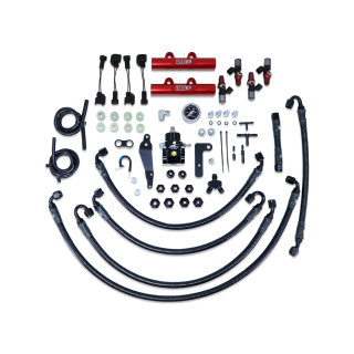 IAG Performance PTFE Fuel System Kit w/ ID Injectors Aeromotive FPR Red IAG Fuel Rails 08-14 WRX 08-21 STI - IAG-AFD-2312RD