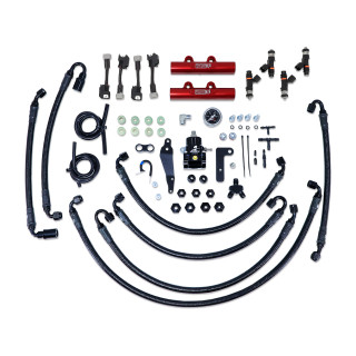 IAG Performance PTFE Flex Fuel System Kit w/ FIC Injectors Aeromotive FPR Red IAG Fuel Rails 08-14 WRX 08-21 STI 1000cc - IAG-AFD-2340RD