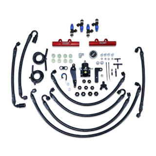 IAG Performance PTFE Flex Fuel System Kit w/ FIC Injectors Aeromotive FPR IAG Red Fuel Rails 08-14 WRX 08-21 STI 2150cc - IAG-AFD-2346RD