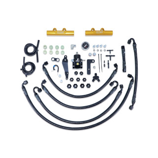 IAG Performance PTFE Fuel System Kit w/ Aeromotive FPR Gold IAG Fuel Rails 08-14 WRX 08-21 STI - IAG-AFD-2350GD