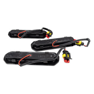 IAG I-Line 3pc Amber Grill Light Kit for 2021+ Ford Base/Black Diamond - IAG-BDY-F3035 Uninstalled