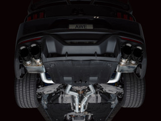 AWE 2024 Ford Mustang Dark Horse S650 RWD SwitchPath Catback Exhaust w/ Quad Diamond Black Tips - 3025-43375 Photo - Mounted