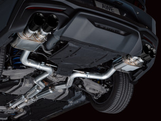 AWE 2024 Ford Mustang GT Fastback S650 RWD SwitchPath Catback Exhaust w/ Quad Diamond Black Tips - 3025-43650 Photo - Mounted
