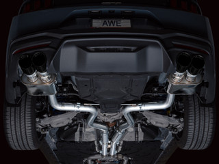 AWE 2024 Ford Mustang GT Fastback S650 RWD SwitchPath Catback Exhaust w/ Quad Diamond Black Tips - 3025-43650 Photo - Mounted