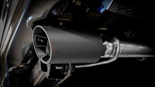 Borla 21-23 Ford Raptor 3in Connection Pipe 4.5in Tip - Carbon Fiber Black Anodized - 60727CFBA Photo - Close Up