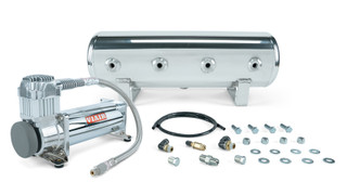 Air Lift 2.5 Gal. Polished Tank w/ Viair 444c Chrome Compressor (Incl. Fittings & Mounting Hardware) - 27801 Photo - Primary