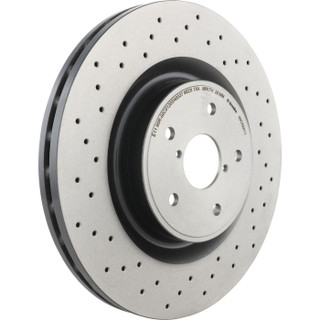 Brembo 18-21 Subaru WRX STI Front Premium UV Coated OE Equivalent Rotor - 09.C828.11 Angled View