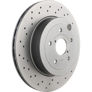 Brembo 18-21 Subaru WRX STI Rear Premium UV Coated OE Equivalent Rotor - 09.C829.11 Angled Front View