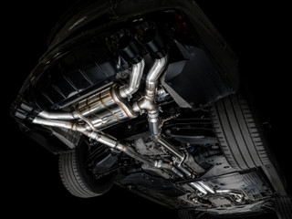 AWE Tuning 2021+ Cadillac CT4-V Blackwing SwitchPath Exhaust - Diamond Black Tips - 3025-43436 Photo - Mounted
