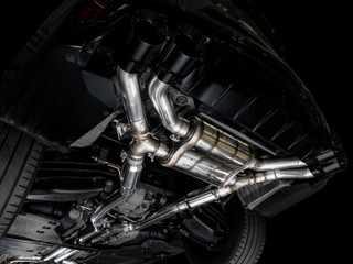 AWE Tuning 2021+ Cadillac CT4-V Blackwing SwitchPath Exhaust - Diamond Black Tips - 3025-43436 Photo - Mounted