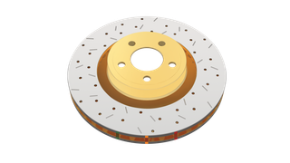 DBA 08+ EVO X Rear Drilled & Slotted 4000 Series Rotor - DBA42225XS Technical Drawing