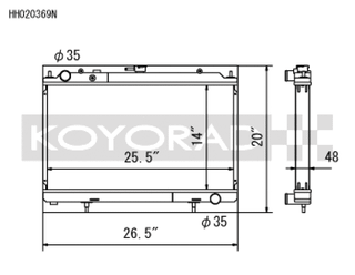 Koyo 95-02 Nissan Silvia S14/S15 2.0L Turbo Radiator - HH020369N Photo - Primary