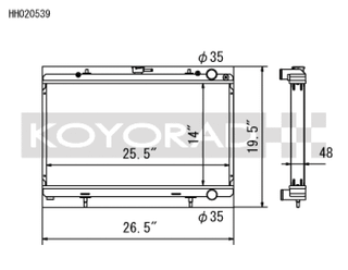 Koyo 89-94 Nissan 240SX S13 2.4L KA24E/DE (MT) Radiator - HH020539 Photo - Primary