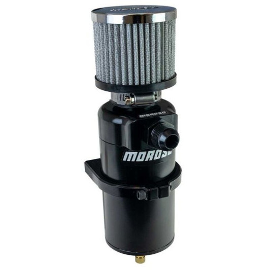 Moroso Single Inlet -10AN Billet Breather Tank Catch Can - Black - 85411 User 1
