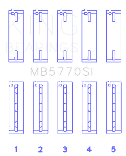 King Engine Bearings Nissan/Infiniti VK45 - VK50 - VK56 Main Bearing Set - Size STD - MB5770SI Photo - Primary