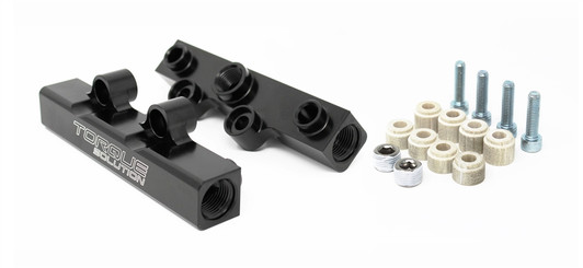 Torque Solution Top Feed Fuel Rails: 02-14 Subaru WRX / 07-18 STI - Black - TS-SU-400BK.2 Kit