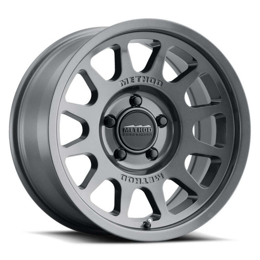 Method MR703 17x9 / -12mm Offset / 71.5mm Bore / 5x5 BP / 4.8in BS - Gloss Titanium Wheel - MR70379050812N Photo - Primary