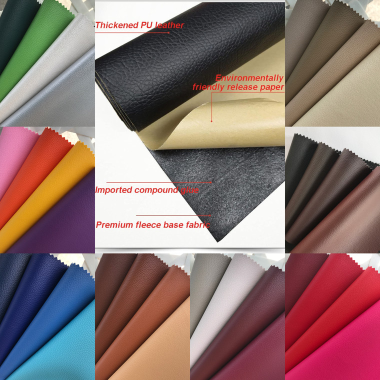 Self-Adhesive Vinyl Fabric Faux Leather 56"Wide Series A099 (Continuous By Yard)