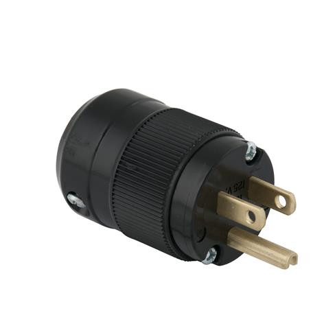 Marinco 5266BL NEMA 5-15 Straight Blade Plug - Durable Black Power Connector for DIY & Professional Projects