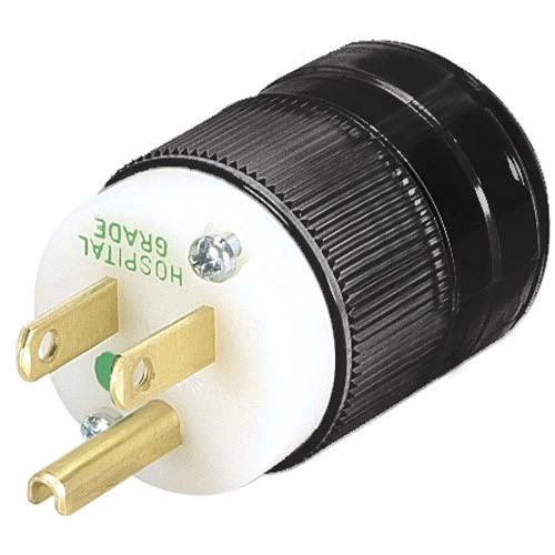Marinco 8215 Hospital Grade NEMA 15A 5-15P 125V Plug BLACK