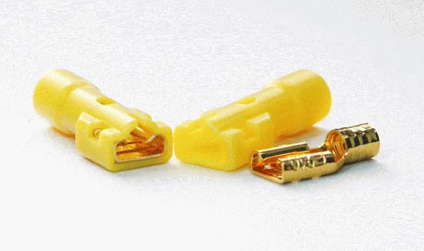Furutech F-210 (G) 12-10 AWG Insulated Gold Plated Push-on Terminal Yellow