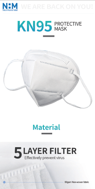 KN95 EARLOOP MASKS BFE 95% by NICE HOME MALL
