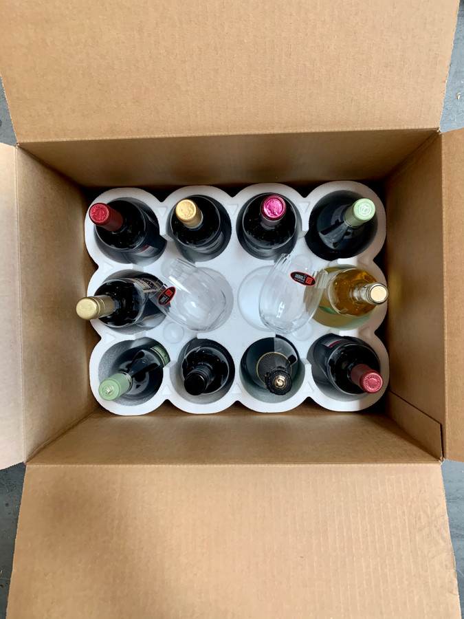 Mystery Case includes Riedel