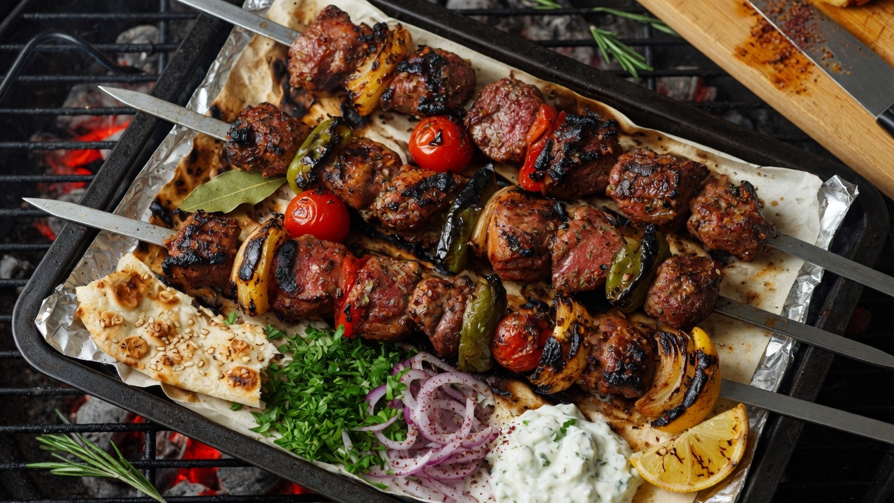 Charcoal grilled lamb kebabs pairing
