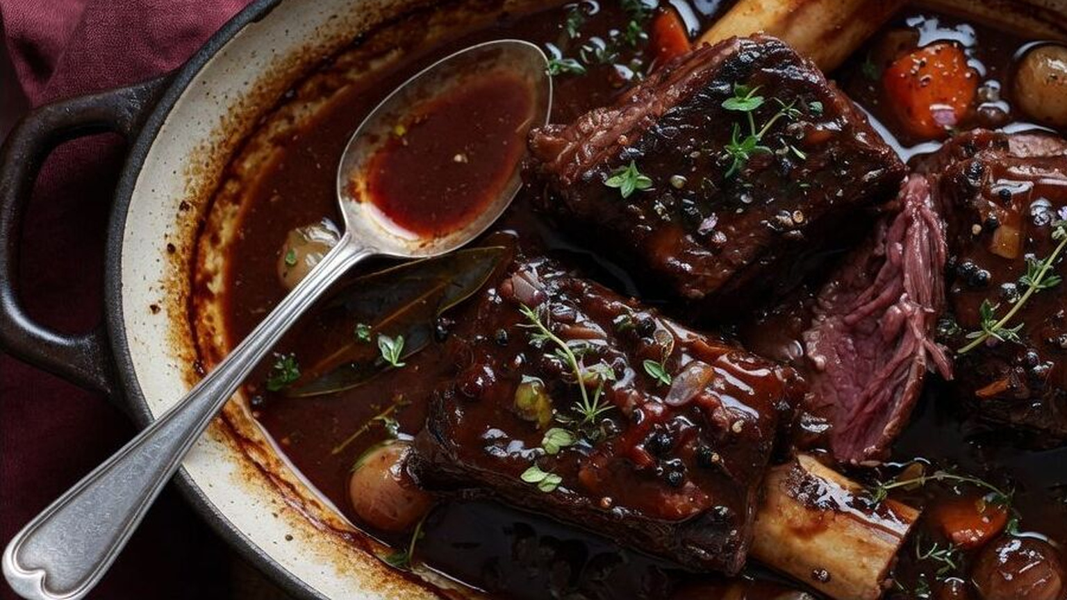 Red wine braised beef short ribs