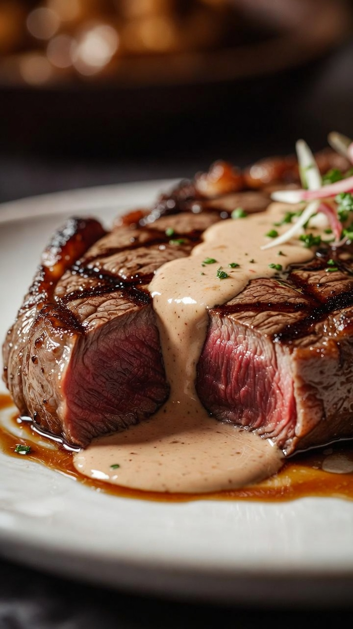 Grilled rib-eye steak