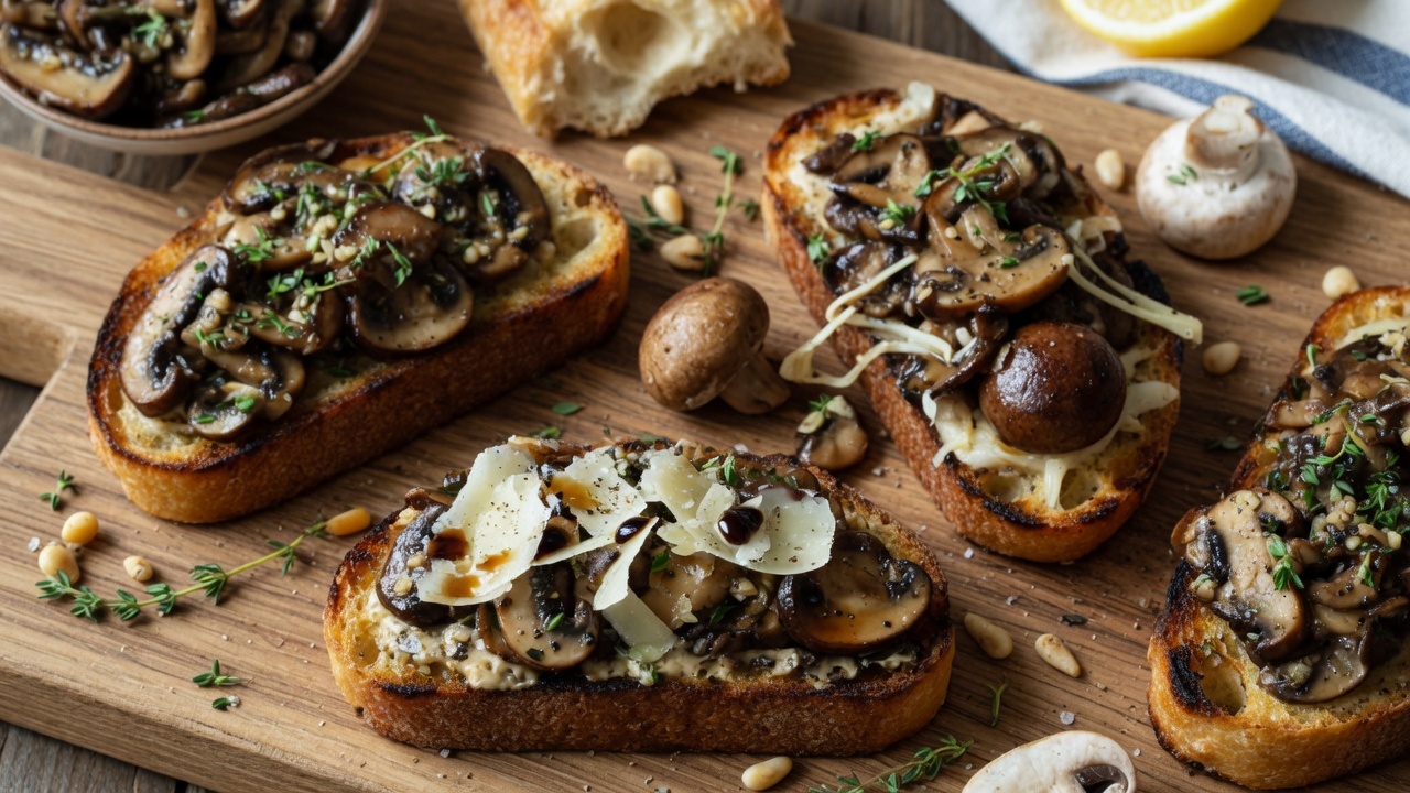 Mushroom Sourdough Bruschettas, food pairing image