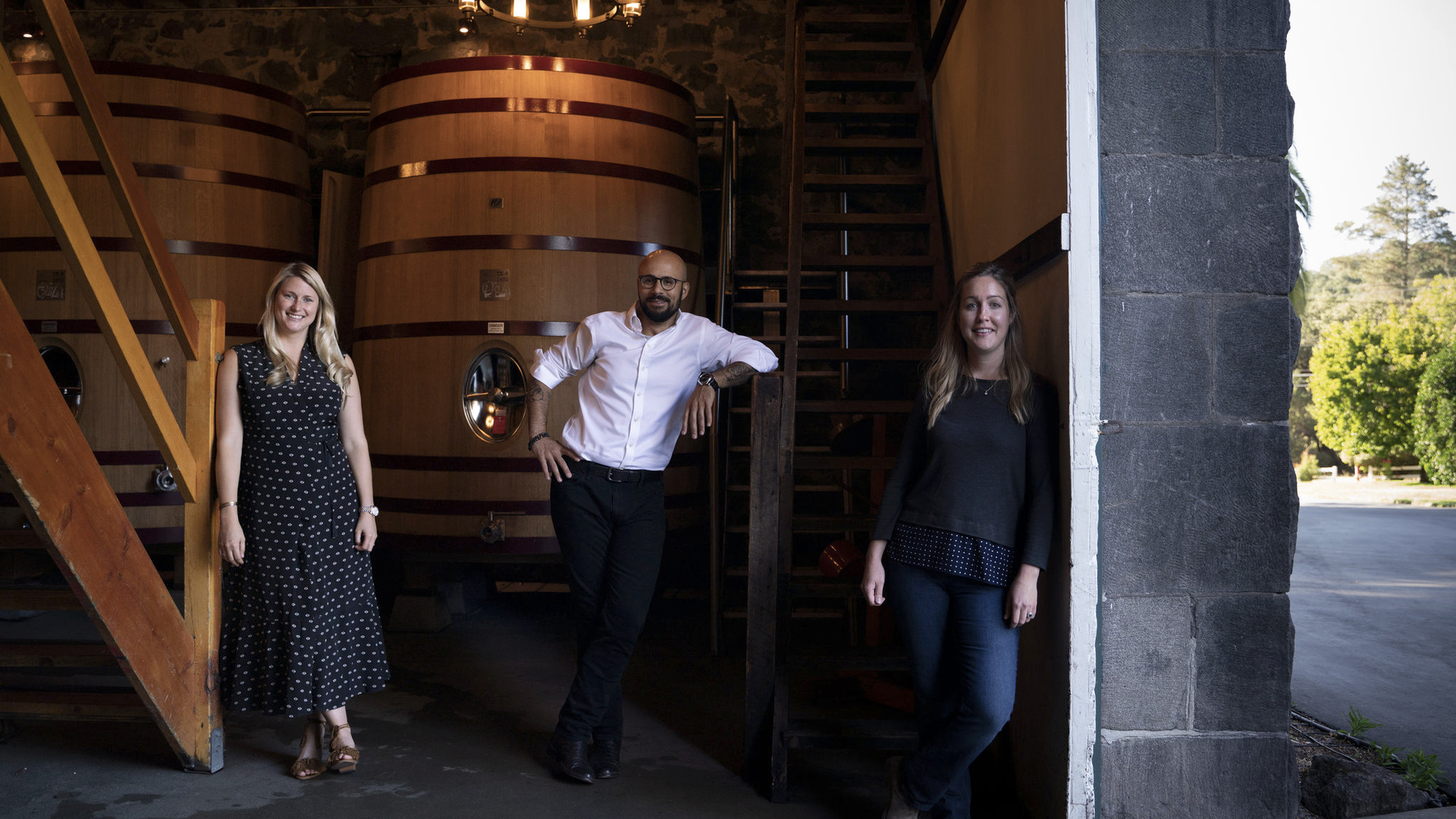 Heitz Cellar winery team and cellar setting