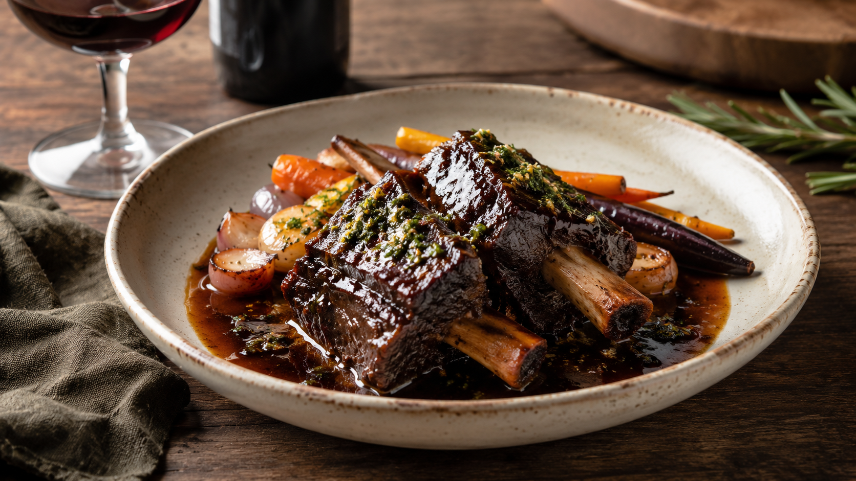 Red wine braised short ribs