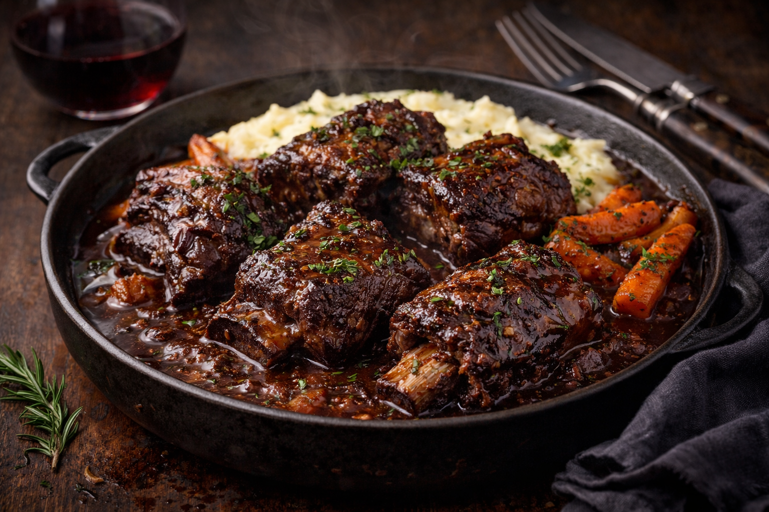 Red wine braised short ribs