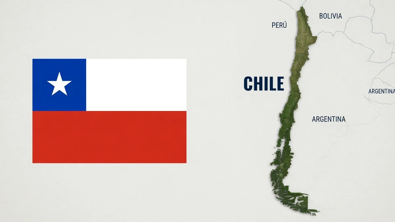 Flag and map of Chile