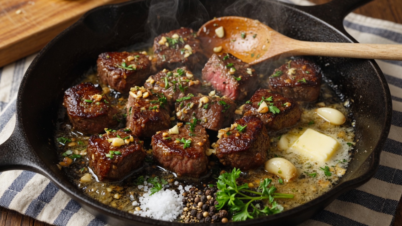 Garlic butter steak bites