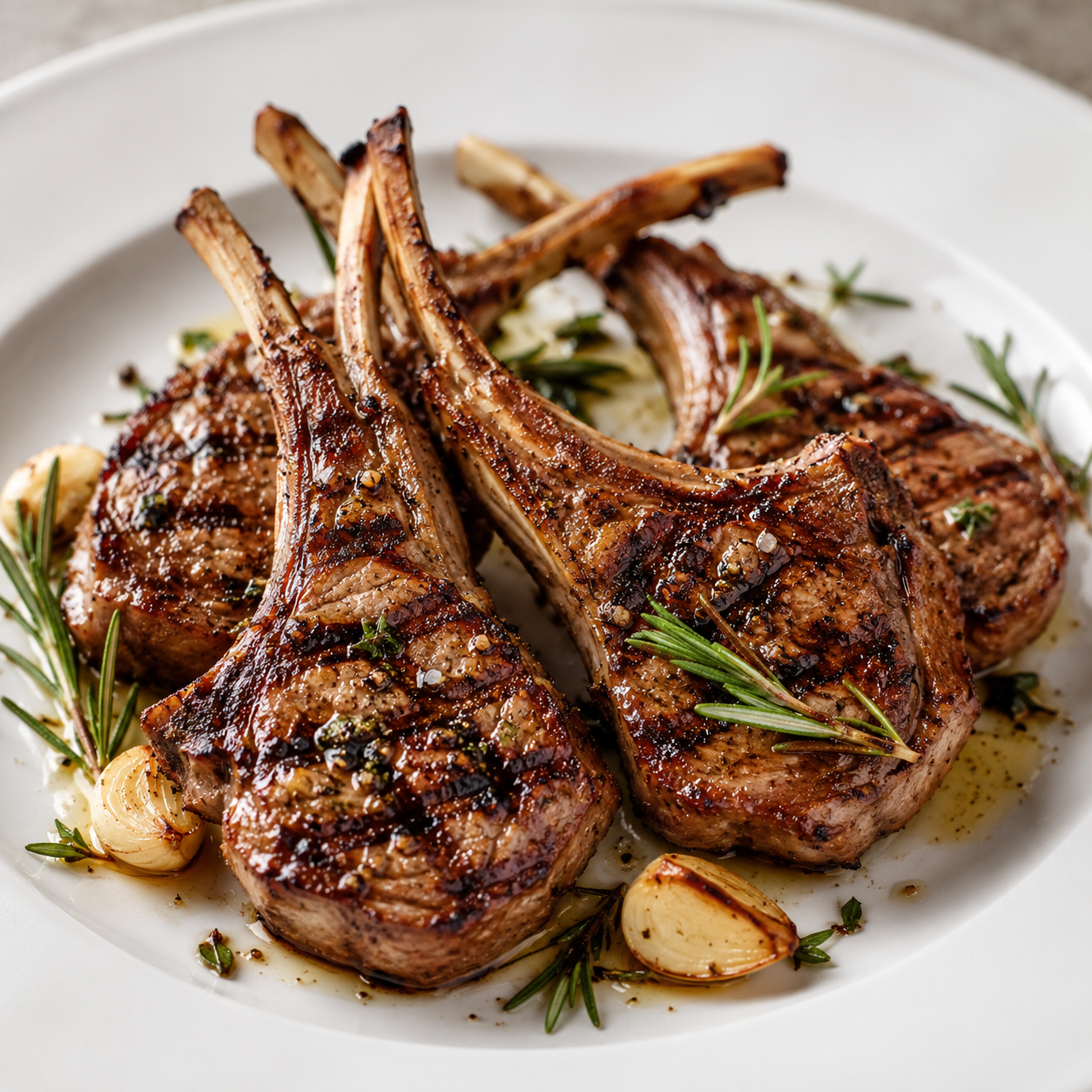 Garlic rosemary grilled lamb chops for Markus Nicolini Ranch pairing