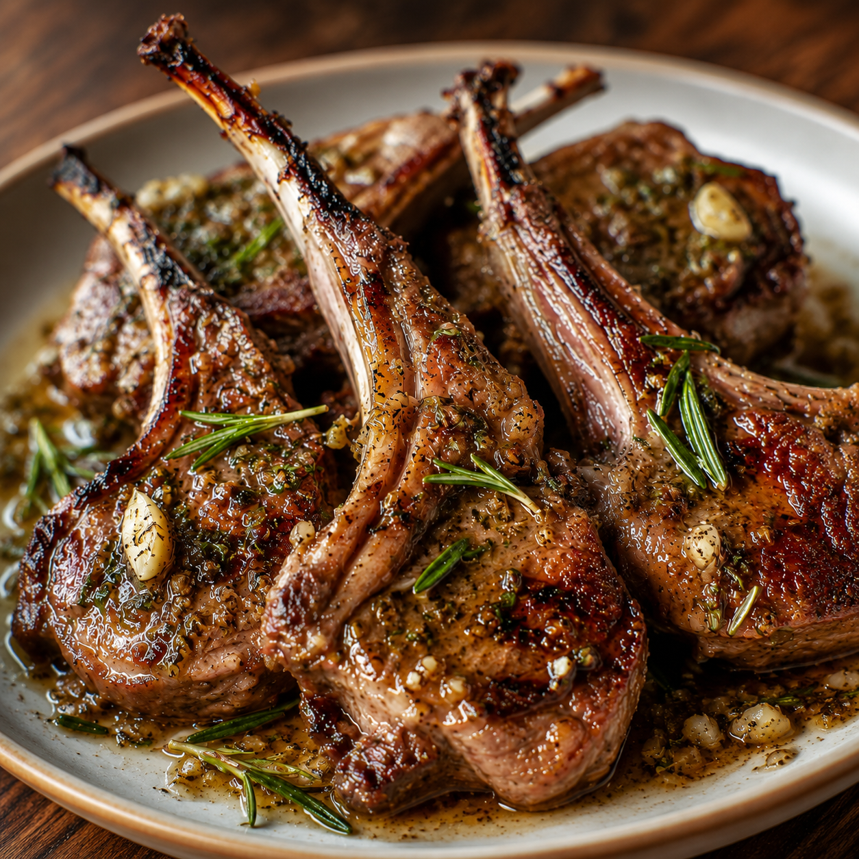 Grilled lamb chops with rosemary