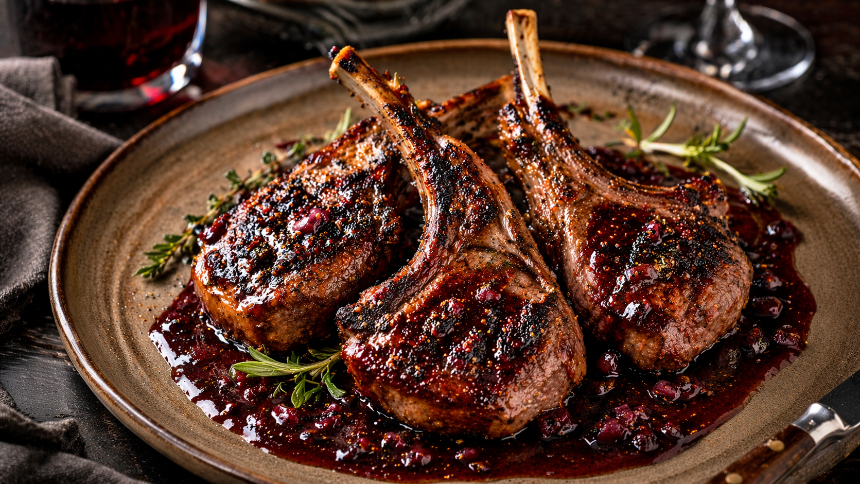 Herb-crusted rack of lamb
