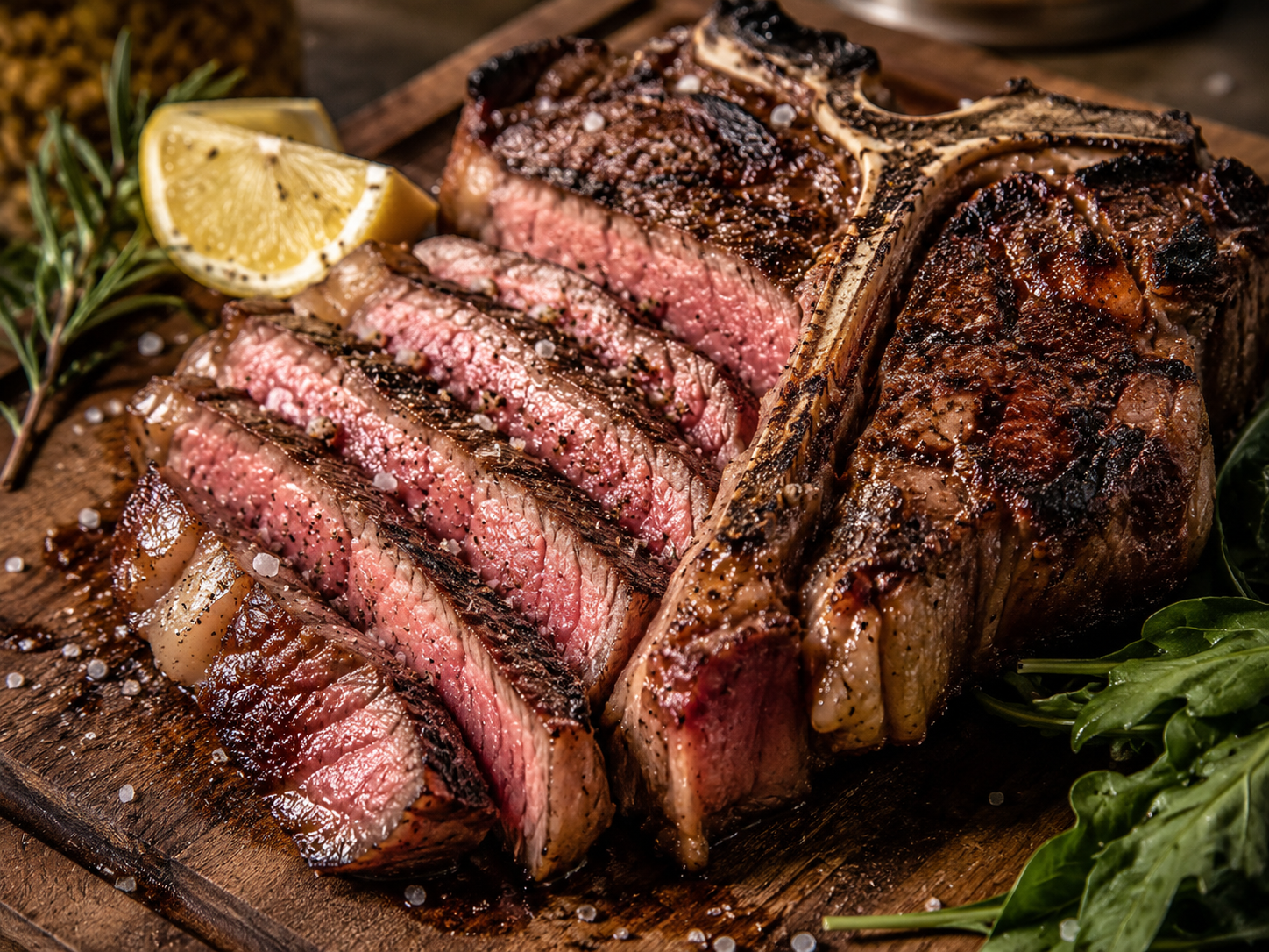 Bistecca alla Fiorentina with rosemary and lemon