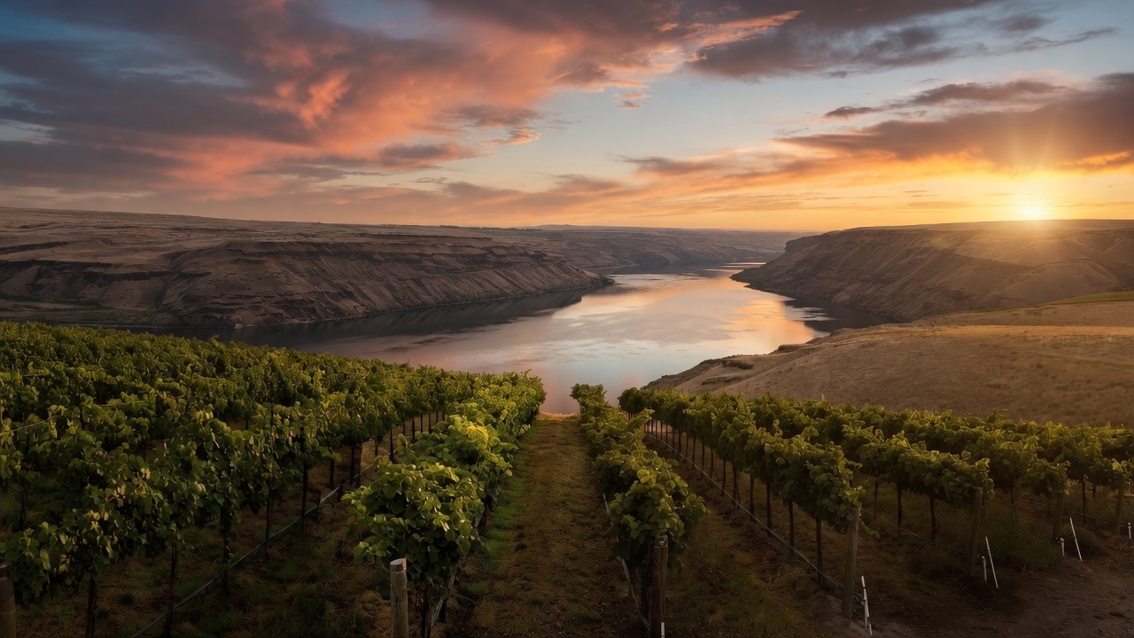 Columbia Valley red wine dinner table scene