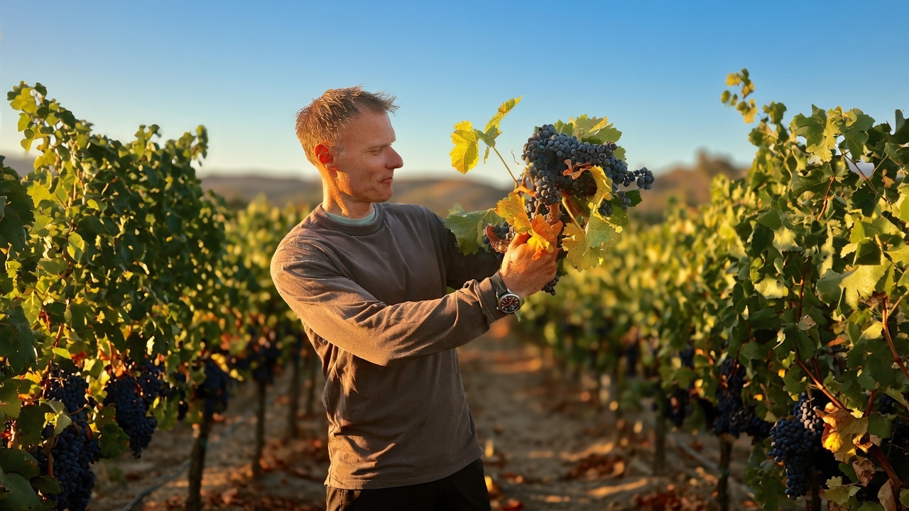 Winemaking visual for Markus Blue