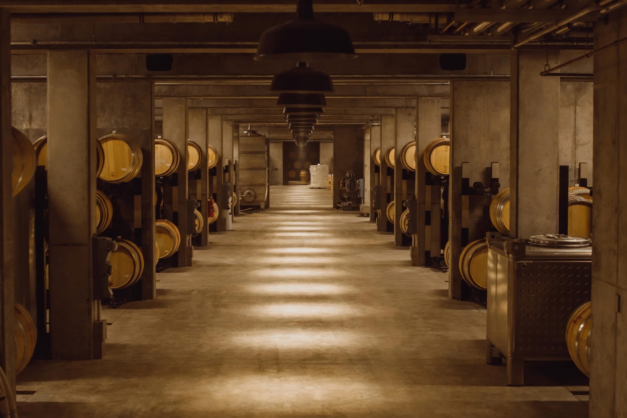 Jonata cellar and barrel aging