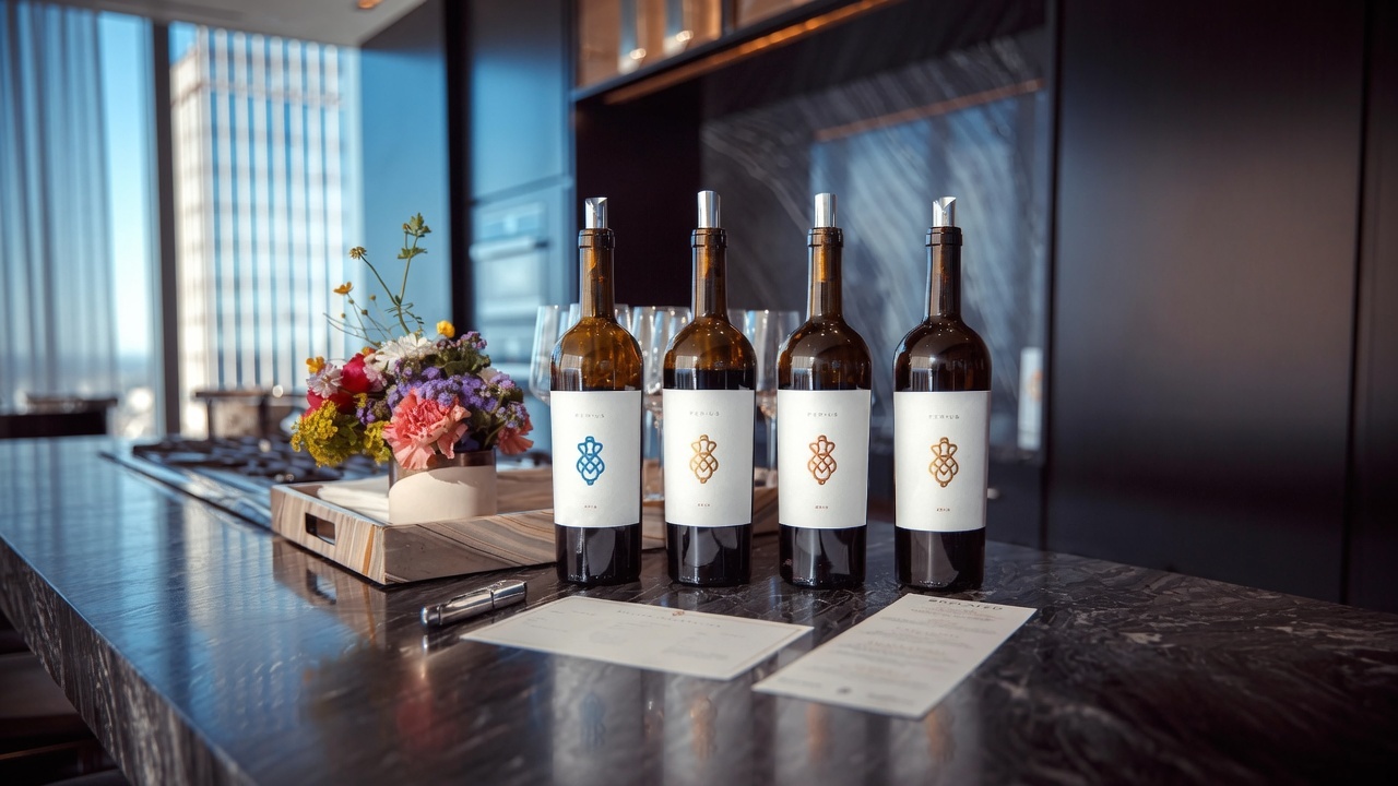 Four PerUs wines presented at a private tasting