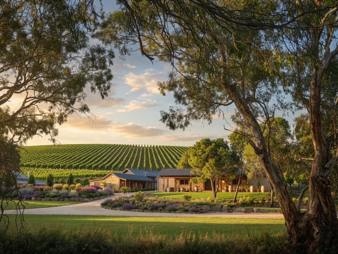 Alkina estate and Greenock vineyard landscape