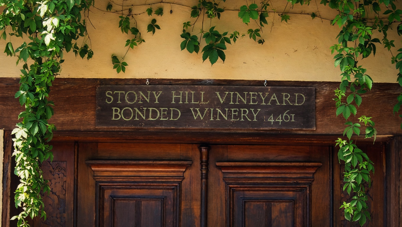 Premium Napa Cabernet cellar setting